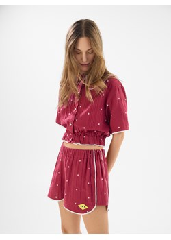 Reserved - Bawełniane szorty z haftem - czerwony ze sklepu Reserved w kategorii Szorty - zdjęcie 189123007