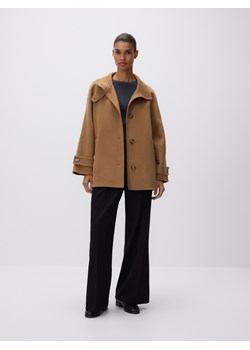 Reserved - Płaszcz handmade z wełną - beżowy ze sklepu Reserved w kategorii Płaszcze damskie - zdjęcie 189123125