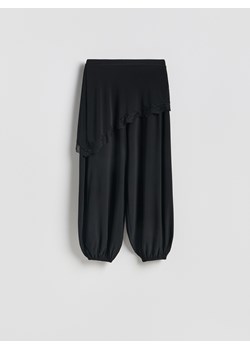 Reserved - Spodnie balloon ze spódnicą - czarny ze sklepu Reserved w kategorii Spodnie damskie - zdjęcie 189123239