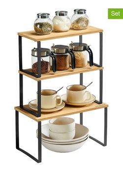 SONGMICS Regały (3 szt.) w kolorze jasnobrązowo-czarnym na przyprawy - 35 x 18 x 19 cm ze sklepu Limango Polska w kategorii Regały i witryny - zdjęcie 189123827