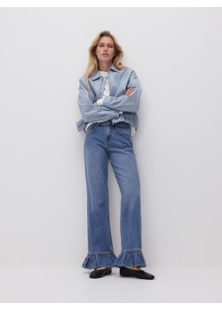 Reserved - Jeansy wide leg z falbankami - niebieski ze sklepu Reserved w kategorii Jeansy damskie - zdjęcie 189124888