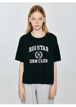 Koszulka dziewczęca z nadrukiem czarna Minka 906 ze sklepu Big Star w kategorii Bluzki dziewczęce - zdjęcie 189128156