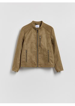 Reserved - Kurtka biker z imitacji zamszu - jasny zielony ze sklepu Reserved w kategorii Kurtki męskie - zdjęcie 189128747