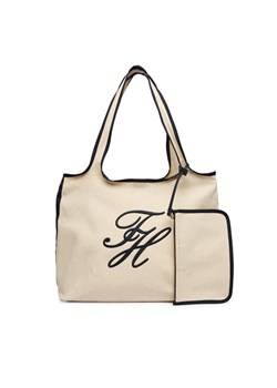 Torebka Tommy Hilfiger Th Summer Tote Canvas AW0AW18398 Biały ze sklepu eobuwie.pl w kategorii Torby Shopper bag - zdjęcie 189129055