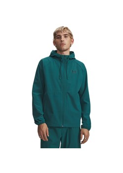 Męska kurtka wiatrówka Under Armour UA Stretch Woven Windbreaker - zielona ze sklepu Sportstylestory.com w kategorii Kurtki męskie - zdjęcie 189130826