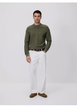 Reserved - Sweter z domieszką lyocellu - ciemnozielony ze sklepu Reserved w kategorii Swetry męskie - zdjęcie 189131305
