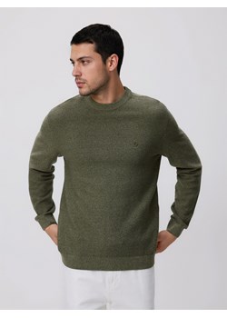 Reserved - Sweter z domieszką lyocellu - ciemnozielony ze sklepu Reserved w kategorii Swetry męskie - zdjęcie 189131306