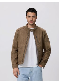 Reserved - Kurtka biker z imitacji zamszu - jasny zielony ze sklepu Reserved w kategorii Kurtki męskie - zdjęcie 189132407