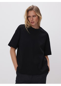 Reserved - T-shirt oversize z merceryzowanej bawełny - czarny ze sklepu Reserved w kategorii Bluzki damskie - zdjęcie 189132465