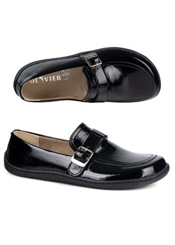 Damskie buty barefoot skórzane Olivier Anna klamerka czarny lakier ze sklepu butyolivier w kategorii Półbuty damskie - zdjęcie 189132697