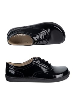 Buty barefoot Signe – minimalistyczne półbuty z szerokim przodem czarny lakier ze sklepu butyolivier w kategorii Półbuty damskie - zdjęcie 189132749