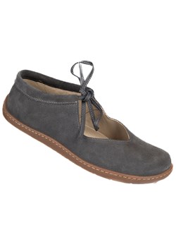 Buty barefoot skórzane Olivier Classic Lace szary welur ze sklepu butyolivier w kategorii Półbuty damskie - zdjęcie 189132798