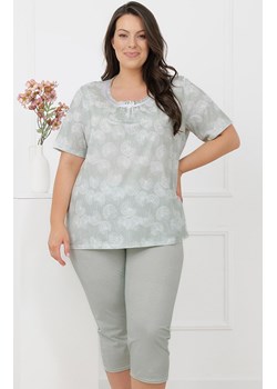 Piżama damska ze spodniami 3/4 miętowa Eleni, Kolor miętowy-wzór, Rozmiar L, Italian Fashion ze sklepu Intymna w kategorii Piżamy damskie - zdjęcie 189134369