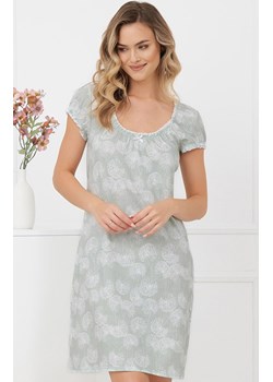 Damska koszula nocna z krótkim rękawem miętowa Perla, Kolor miętowy-wzór, Rozmiar M, Italian Fashion ze sklepu Intymna w kategorii Koszule nocne - zdjęcie 189134399