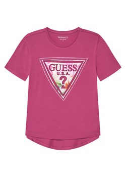 Guess T-Shirt J6GI13 K6YW4 Różowy Relaxed Fit ze sklepu MODIVO w kategorii Bluzki dziewczęce - zdjęcie 189135526