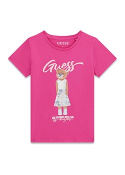 Guess T-Shirt J6GI04 K6YW4 Różowy Regular Fit ze sklepu MODIVO w kategorii Bluzki dziewczęce - zdjęcie 189135577