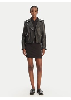 HUGO Kurtka skórzana Lujana 50551255 Czarny Regular Fit ze sklepu MODIVO w kategorii Kurtki damskie - zdjęcie 189135605