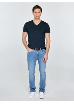 Koszulka męska slim v-neck z bawełny supima granatowa Supiclassicov 403 ze sklepu Big Star w kategorii T-shirty męskie - zdjęcie 189136486