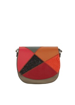 szaro czerwona torebka damska skórzana listonoszka na ramię Mała Zu ze sklepu Słoń Torbalski w kategorii Listonoszki - zdjęcie 189136516