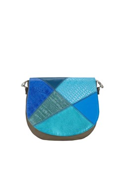 szaro niebieska torebka damska skórzana listonoszka na ramię  Mała Zu ze sklepu Słoń Torbalski w kategorii Listonoszki - zdjęcie 189136517