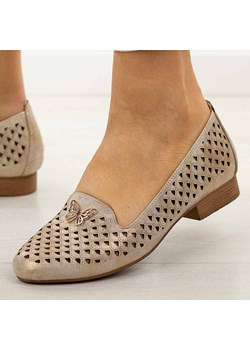 Złote ażurowe półbuty damskie M.Daszyński Sa222-3 ze sklepu suzana.pl w kategorii Lordsy damskie - zdjęcie 189136859