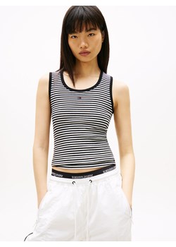 Tommy Jeans Damski podkoszulek Kobiety Bawełna czarny w paski ze sklepu vangraaf w kategorii Bluzki damskie - zdjęcie 189136927