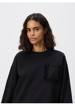 Reserved - Longsleeve z kieszonką - czarny ze sklepu Reserved w kategorii Bluzki damskie - zdjęcie 189137038