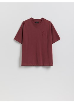 Reserved - T-shirt boxy z nadrukiem na plecach - bordowy ze sklepu Reserved w kategorii T-shirty męskie - zdjęcie 189137106