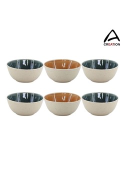 Ard'time Miski (6 szt.) "Coralia" w kolorze beżowo-pomarańczowo-zielonym - Ø 15,2 cm ze sklepu Limango Polska w kategorii Naczynia - zdjęcie 189140276