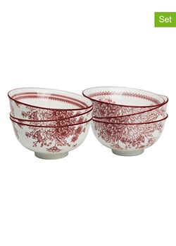 Ard'time Miski (6 szt.) "Louise" w kolorze biało-czerwonym - wys. 6 x Ø 11 cm ze sklepu Limango Polska w kategorii Naczynia - zdjęcie 189140506
