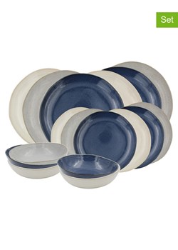Ard'time 18-częściowy zestaw "Oia" w kolorze niebiesko-szaro-kremowym ze sklepu Limango Polska w kategorii Naczynia - zdjęcie 189140598