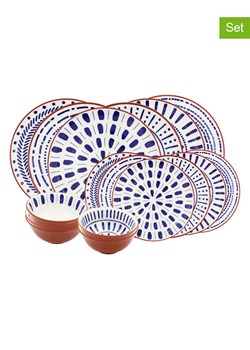 Ard'time 18-częściowy zestaw "Santorin" w kolorze jasnobrązowo-niebieskim ze sklepu Limango Polska w kategorii Naczynia - zdjęcie 189140686