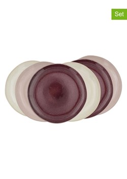 Ard'time Talerzyki deserowe (6 szt.) w kolorze kremowo-fioletowo-różowym - Ø 20,5 cm ze sklepu Limango Polska w kategorii Naczynia - zdjęcie 189140889