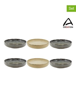 Ard'time Talerze głębokie (6 szt.) "Terralha" w kolorze beżowo-zielonym - Ø 20,2 cm ze sklepu Limango Polska w kategorii Naczynia - zdjęcie 189140905