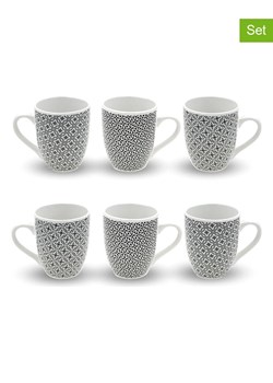 Ard'time Kubki (6 szt.) "Villa Les Pins" w kolorze czarno-białym - wys. 10 x Ø 8,5 cm ze sklepu Limango Polska w kategorii Dzbanki i zaparzacze - zdjęcie 189140996