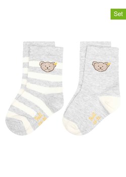 Steiff Skarpety (2 pary) w kolorze szaro-białym ze sklepu Limango Polska w kategorii Skarpetki dziecięce - zdjęcie 189141138