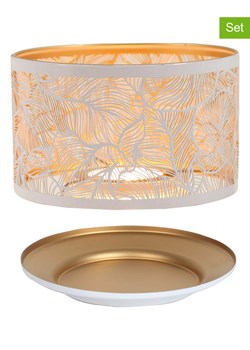 Woodbridge 2-częściowy zestaw "Botanicals" w kolorze białym - Ø 15 cm ze sklepu Limango Polska w kategorii Świeczniki - zdjęcie 189142157