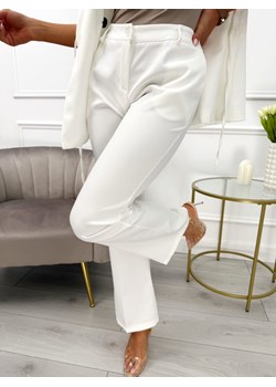 Kremowe Eleganckie Spodnie w Kant ze sklepu ModnaKiecka.pl w kategorii Spodnie damskie - zdjęcie 189143029