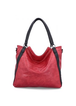 Torebka Damska Shopper Bag XL firmy Hernan HB0337 Bordowa ze sklepu PaniTorbalska w kategorii Torby Shopper bag - zdjęcie 189143197