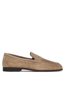 Lordsy Tommy Hilfiger Flexible Slim Suede Loafer FM0FM05745 Beżowy ze sklepu eobuwie.pl w kategorii Półbuty męskie - zdjęcie 189143369