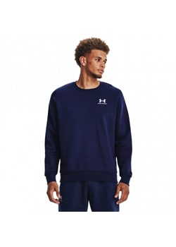 Męska bluza dresowa nierozpinana bez kaptura Under Armour UA Essential Fleece Crew - granatowa ze sklepu Sportstylestory.com w kategorii Bluzy męskie - zdjęcie 189146386
