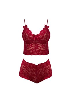 Bordowy koronkowy zestaw bielizny - Bordowy S ze sklepu Intimica.pl w kategorii Komplety bielizny damskiej - zdjęcie 189146479