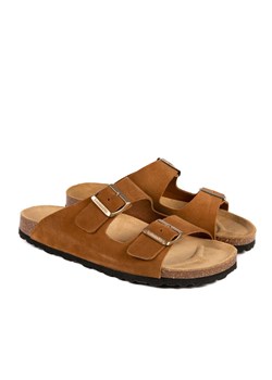 BABUNKERS Family Skórzane klapki w kolorze jasnobrązowym ze sklepu Limango Polska w kategorii Klapki męskie - zdjęcie 189153097