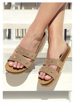 BABUNKERS Family Skórzane klapki w kolorze jasnobrązowym ze sklepu Limango Polska w kategorii Klapki damskie - zdjęcie 189153885