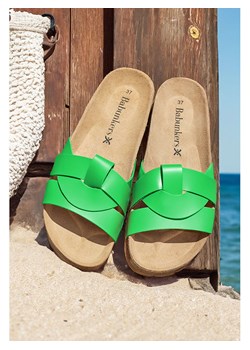 BABUNKERS Family Skórzane klapki w kolorze zielonym ze sklepu Limango Polska w kategorii Klapki damskie - zdjęcie 189153957