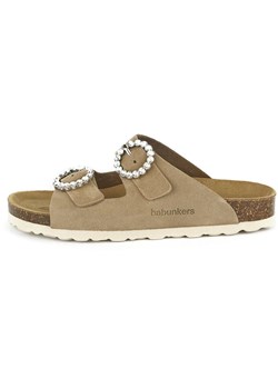 BABUNKERS Family Skórzane klapki w kolorze jasnobrązowym ze sklepu Limango Polska w kategorii Klapki damskie - zdjęcie 189154268