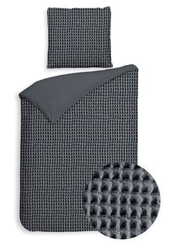 Heckett Lane Komplet pościeli perkalowej "Vafala" w kolorze antracytowym ze sklepu Limango Polska w kategorii Pościele - zdjęcie 189156209