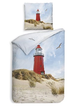 HNL Komplet pościeli satynowej "Faro" w kolorze błękitno-czerwonym ze sklepu Limango Polska w kategorii Pościele - zdjęcie 189156468