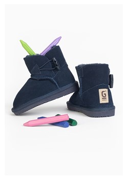 Gooce Skórzane botki zimowe "Hubbard" w kolorze granatowym ze sklepu Limango Polska w kategorii Buty zimowe dziecięce - zdjęcie 189159317