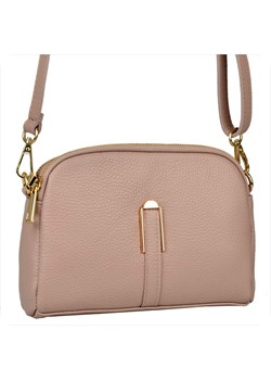 Zgrabna torebka skóra naturalna listonoszka róż pudrowy dwie ze sklepu melon.pl w kategorii Listonoszki - zdjęcie 189159487